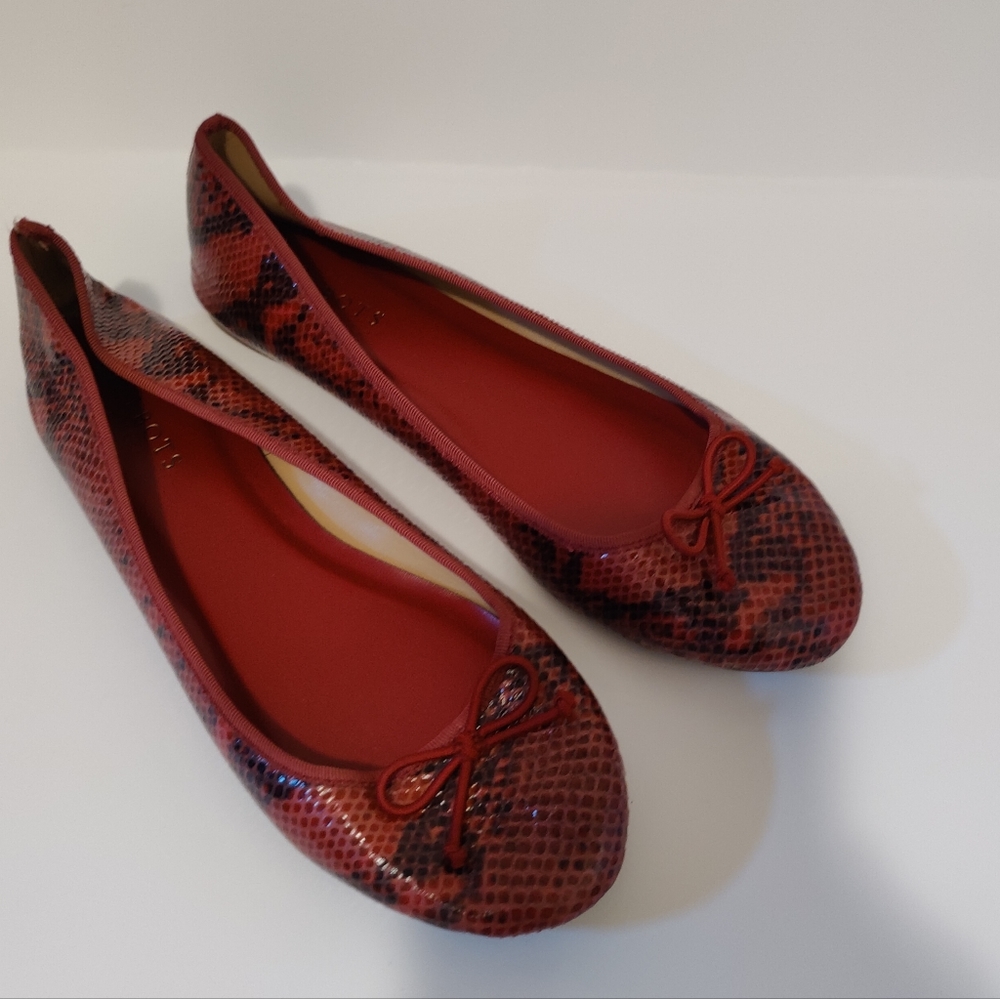 Talbots Women's Ballet Flat in red